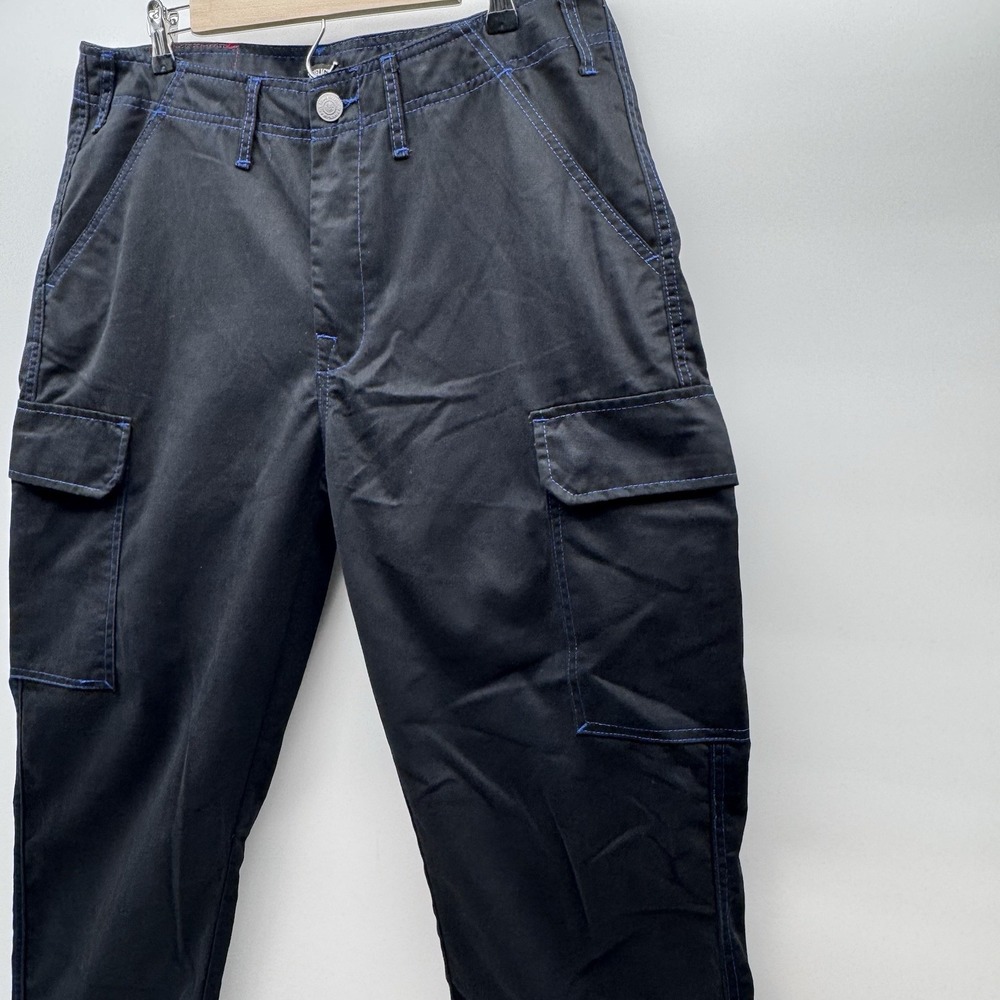 True Religion Men Cargo Pants Jet Black/Pacific Blue Size 34 - Picture 10 of 11